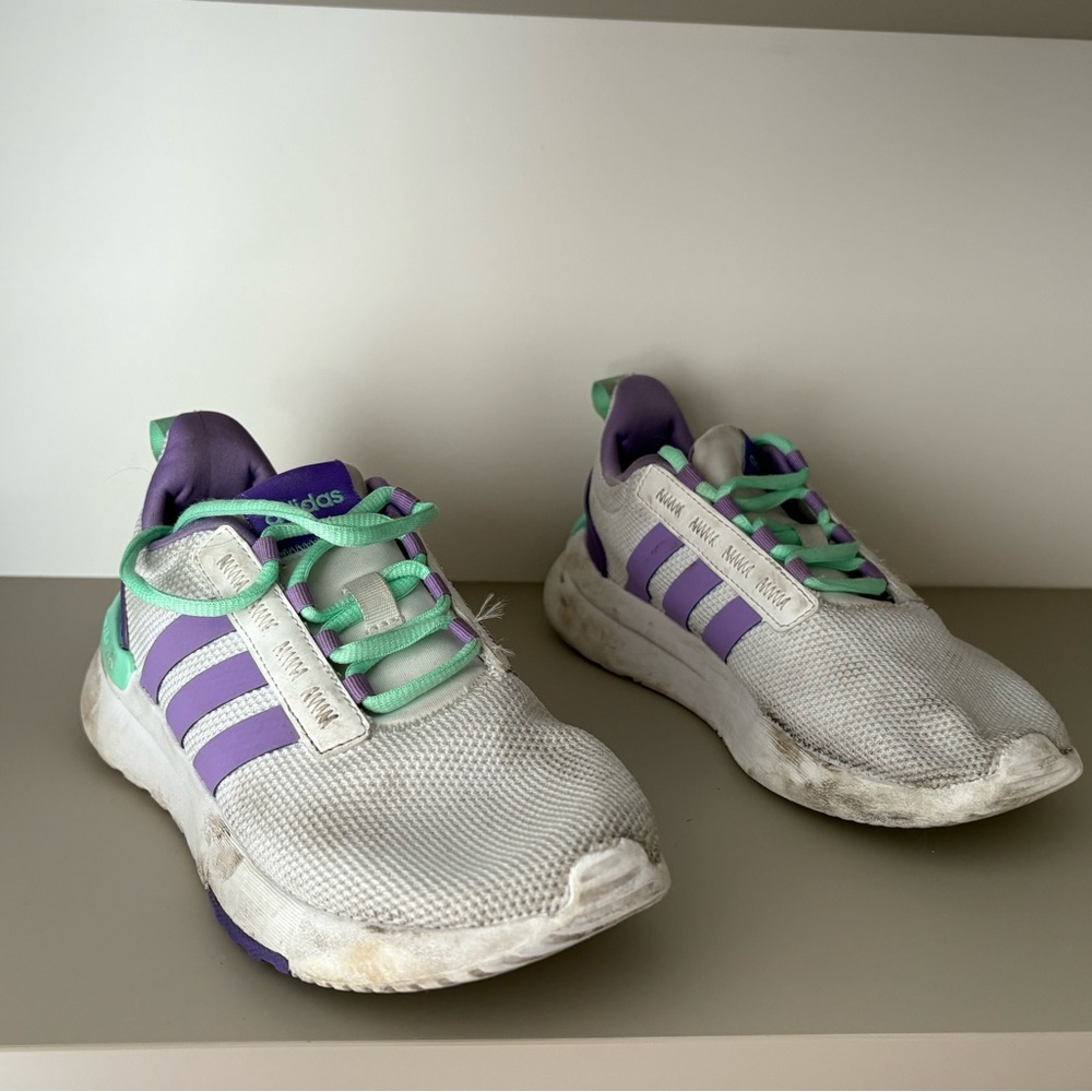 Adidas White and Purple Sneakers